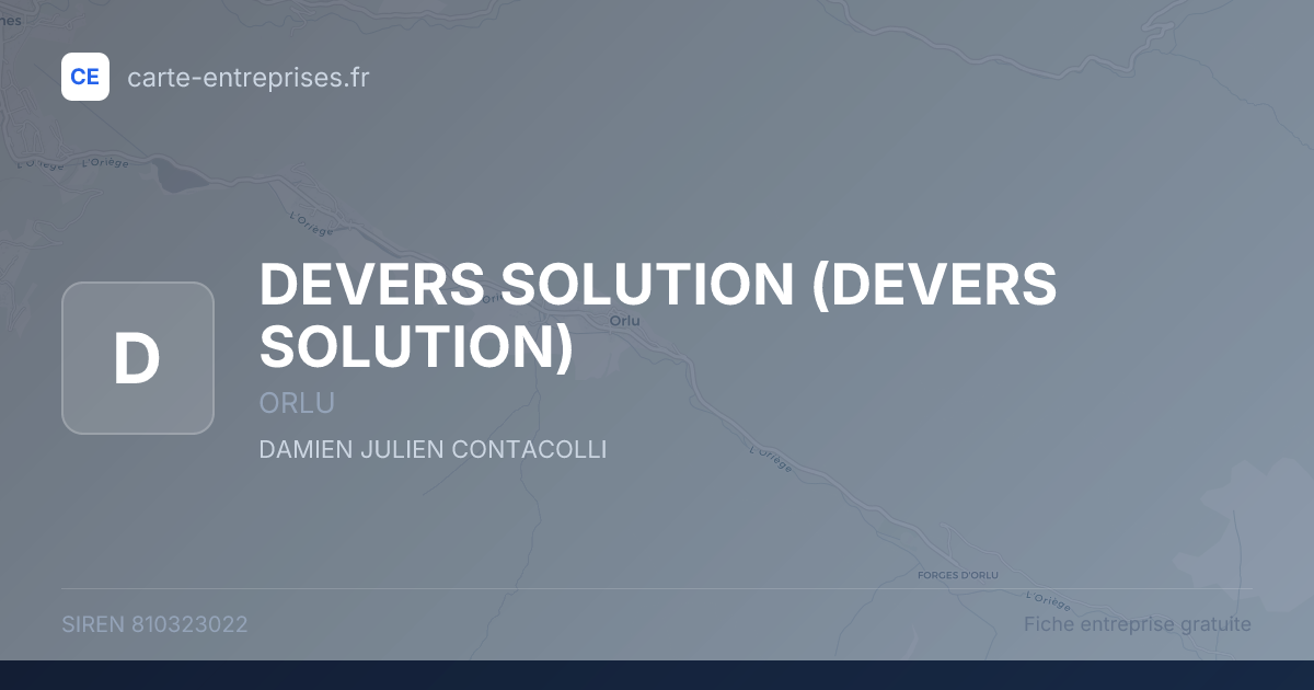 DEVERS SOLUTION — 810323022 — fiche entreprise