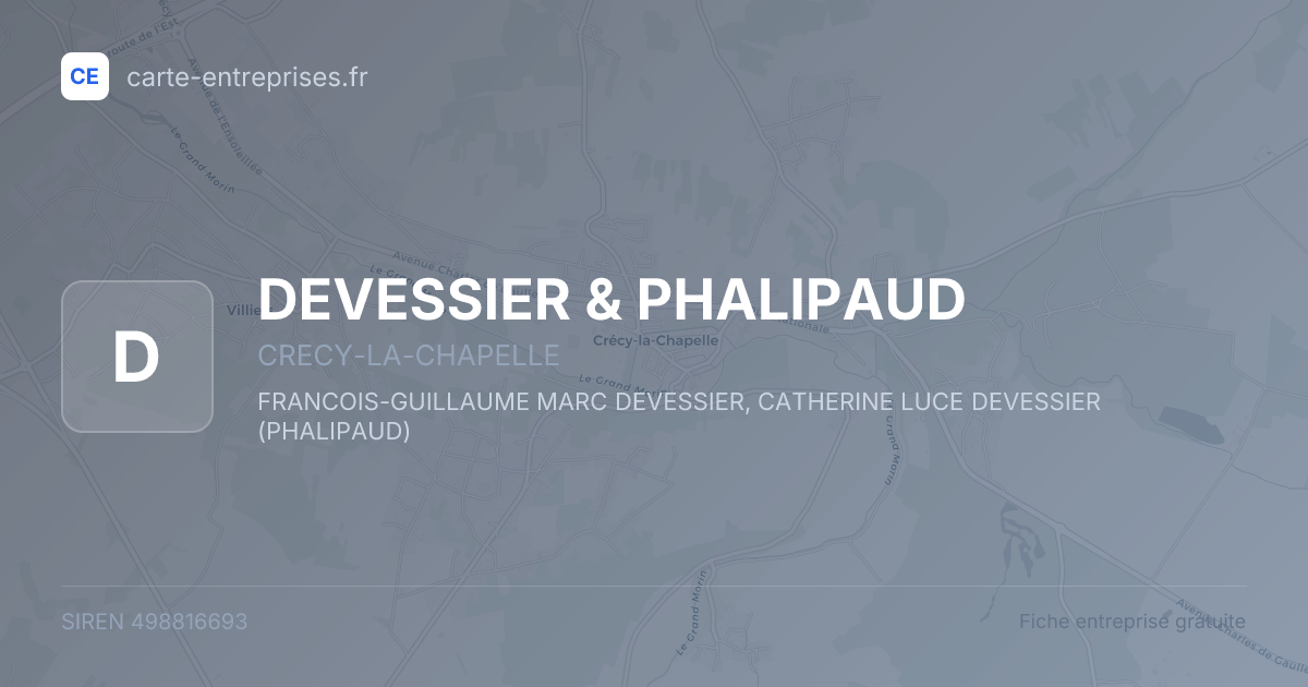 DEVESSIER & PHALIPAUD — 498816693 — fiche entreprise