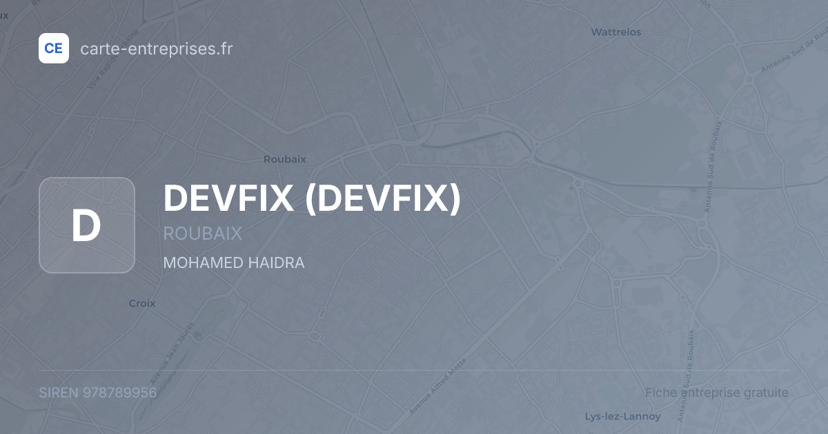 DEVFIX — 978789956 — fiche entreprise
