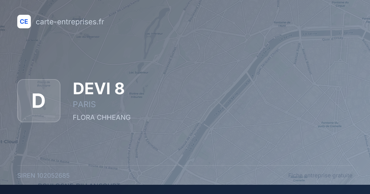 DEVI 8 — 102052685 — fiche entreprise
