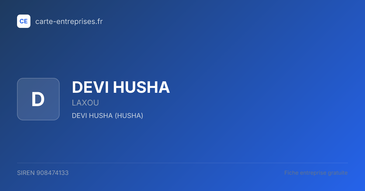 DEVI HUSHA — 908474133 — fiche entreprise