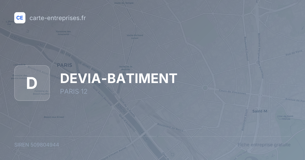 DEVIA-BATIMENT — 509804944 — fiche entreprise