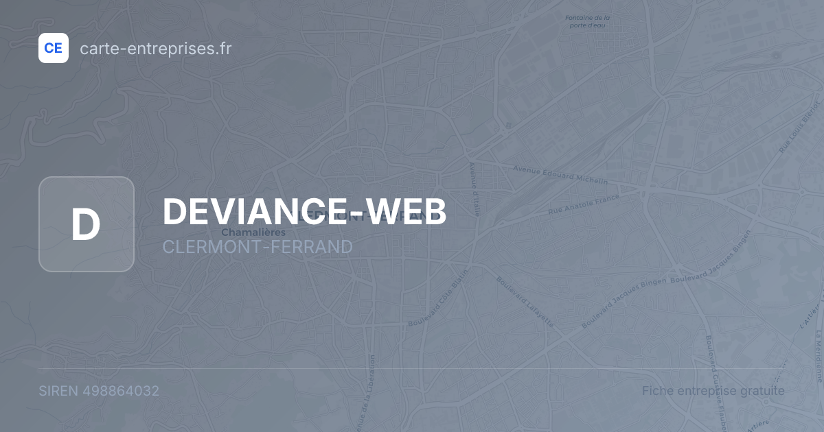 DEVIANCE-WEB — 498864032 — fiche entreprise
