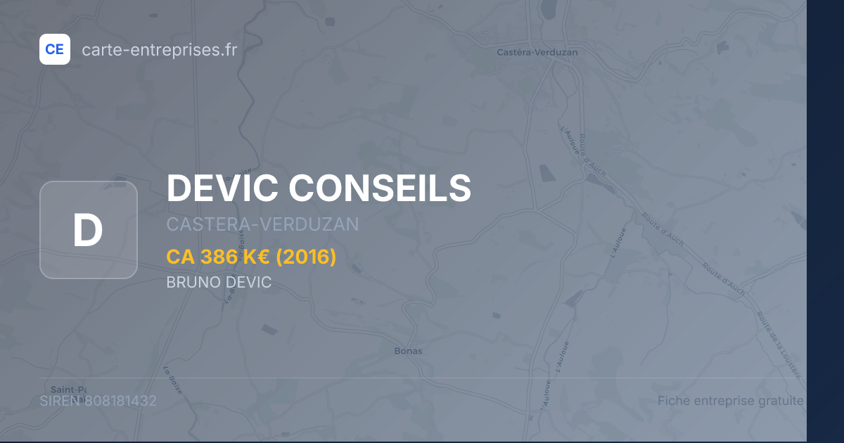 DEVIC CONSEILS — 808181432 — fiche entreprise