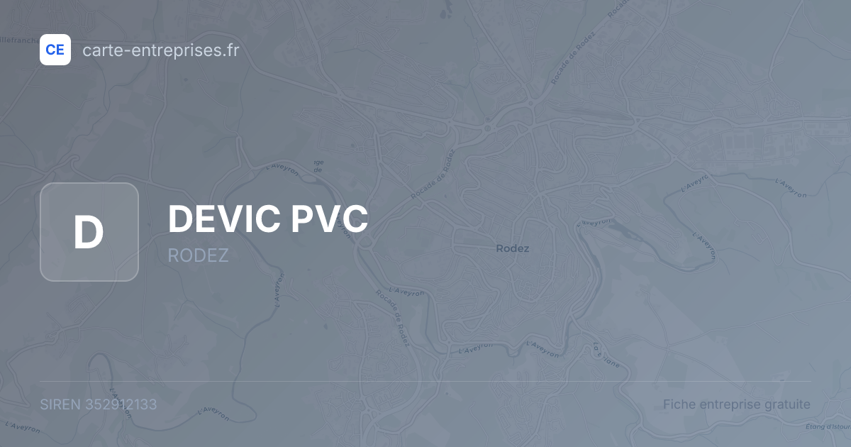 DEVIC PVC — 352912133 — fiche entreprise