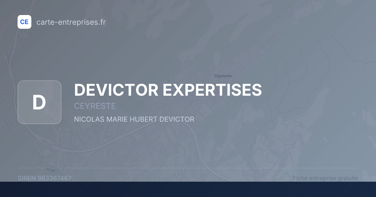 DEVICTOR EXPERTISES — 983367467 — fiche entreprise
