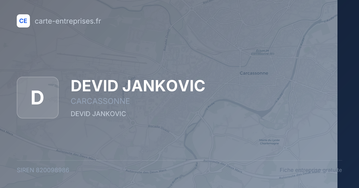 DEVID JANKOVIC — 820098986 — fiche entreprise