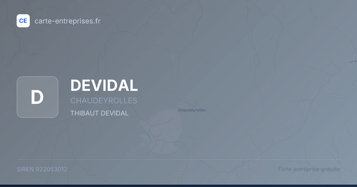 DEVIDAL — 922053012 — fiche entreprise