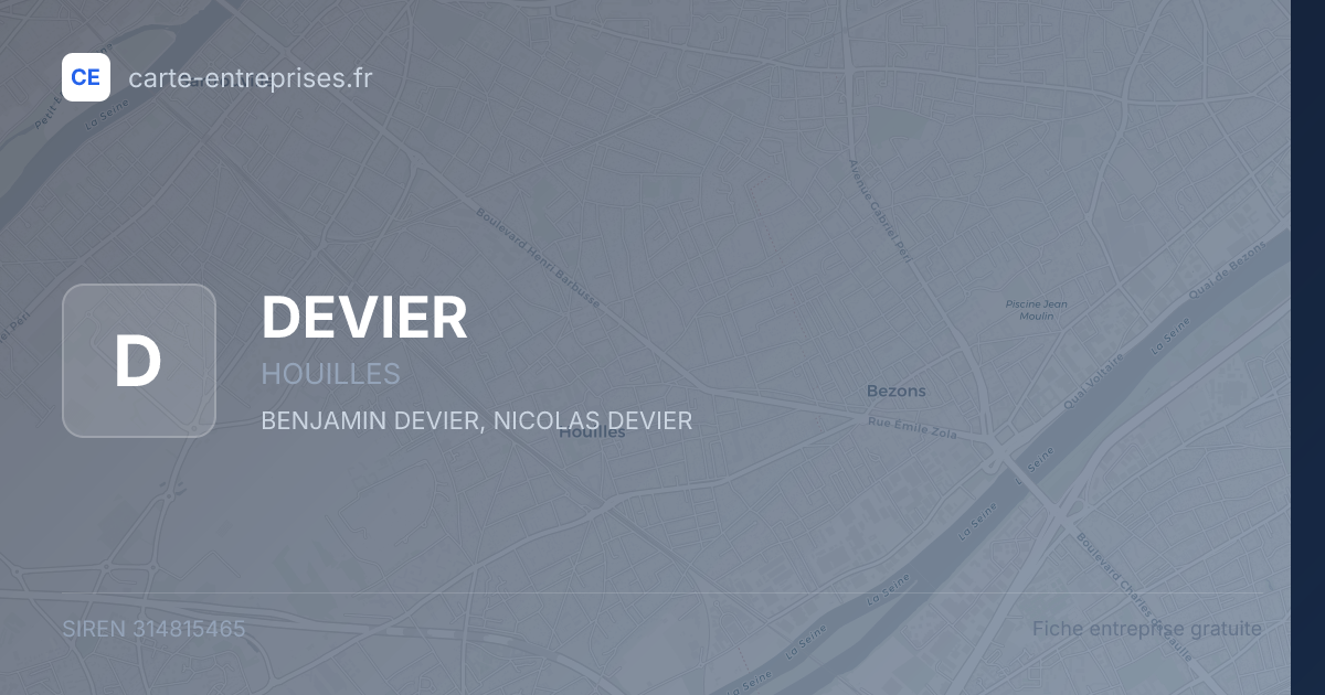 DEVIER — 314815465 — fiche entreprise