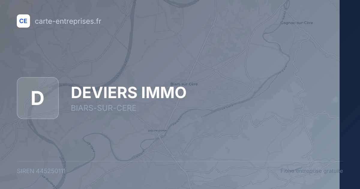DEVIERS IMMO — 445250111 — fiche entreprise