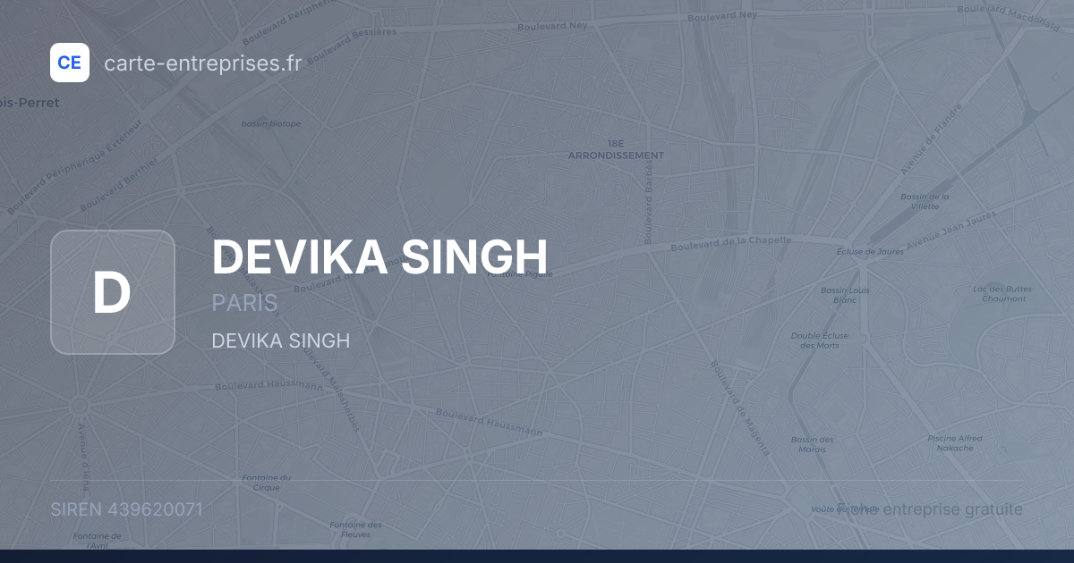DEVIKA SINGH — 439620071 — fiche entreprise