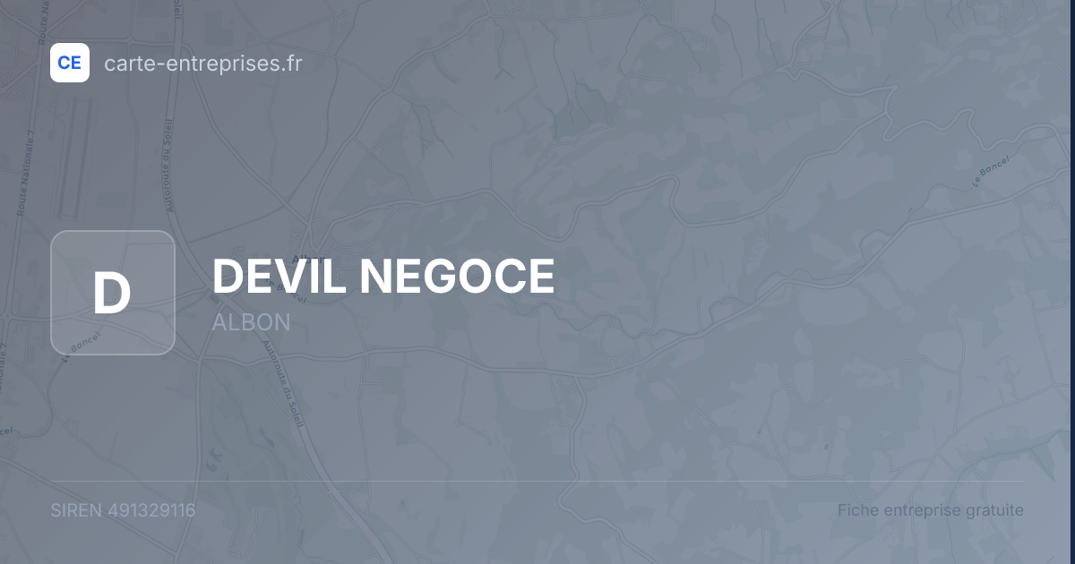 DEVIL NEGOCE — 491329116 — fiche entreprise