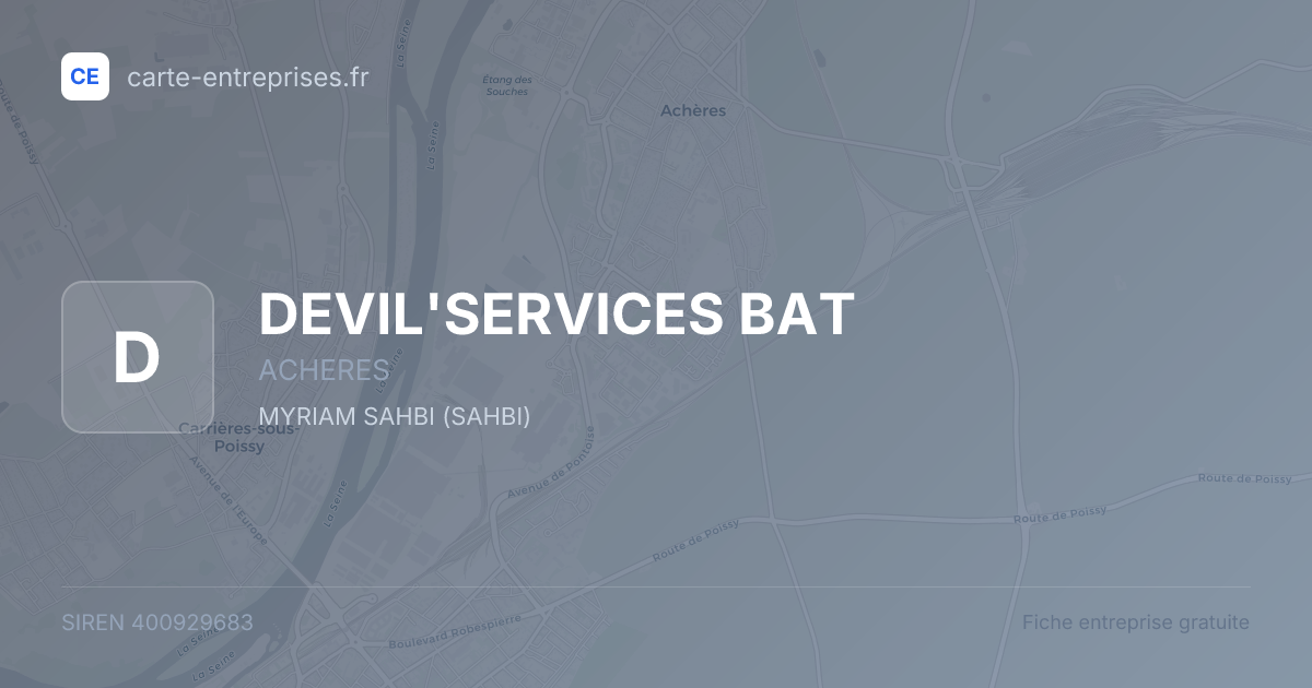 DEVIL'SERVICES BAT — 400929683 — fiche entreprise