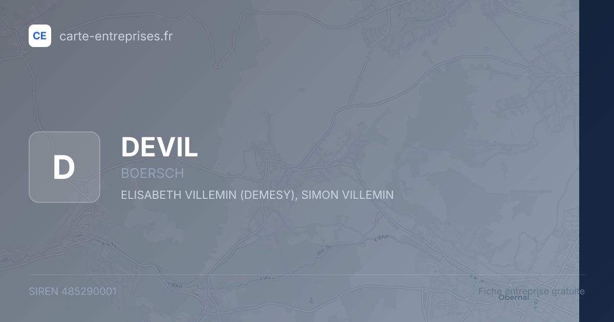 DEVIL — 485290001 — fiche entreprise