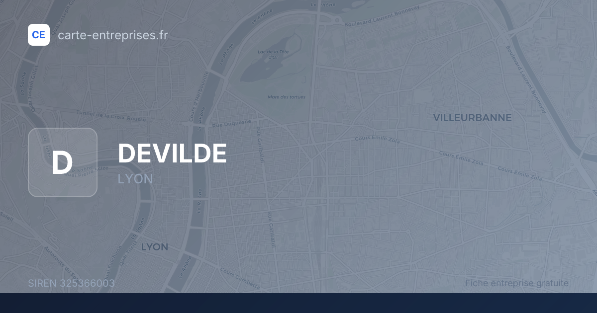 DEVILDE — 325366003 — fiche entreprise