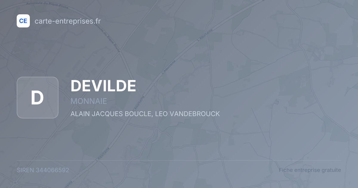 DEVILDE — 344066592 — fiche entreprise