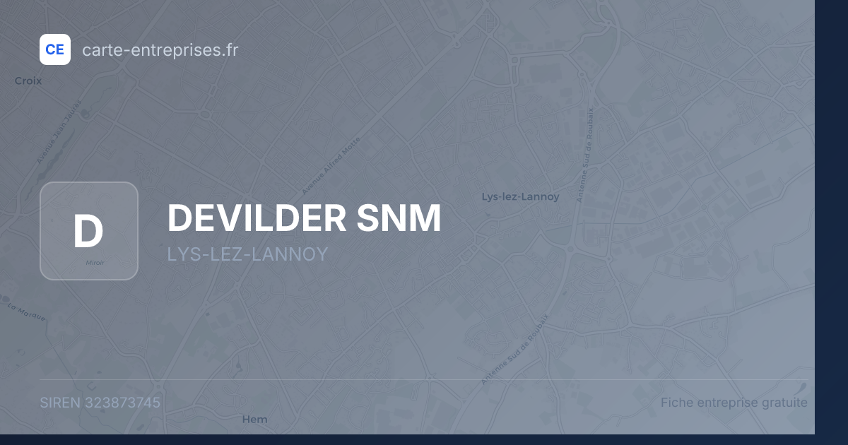 DEVILDER SNM — 323873745 — fiche entreprise