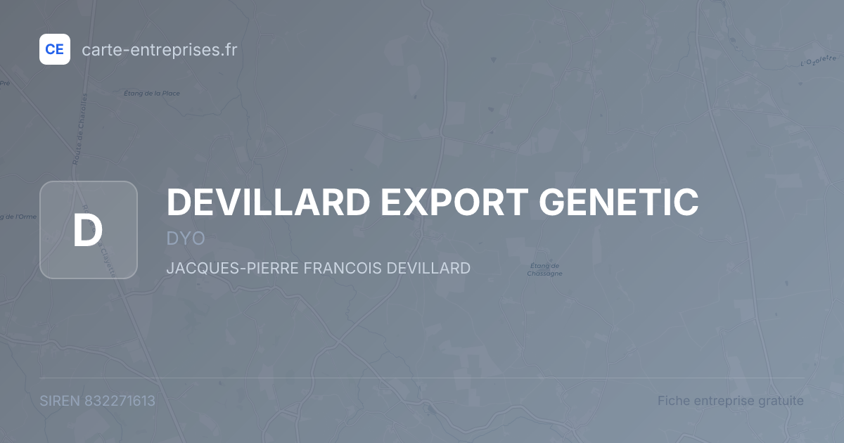 DEVILLARD EXPORT GENETIC — 832271613 — fiche entreprise