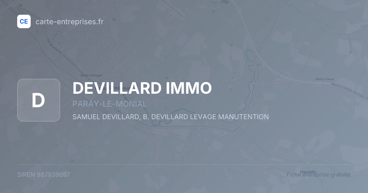 DEVILLARD IMMO — 987939097 — fiche entreprise