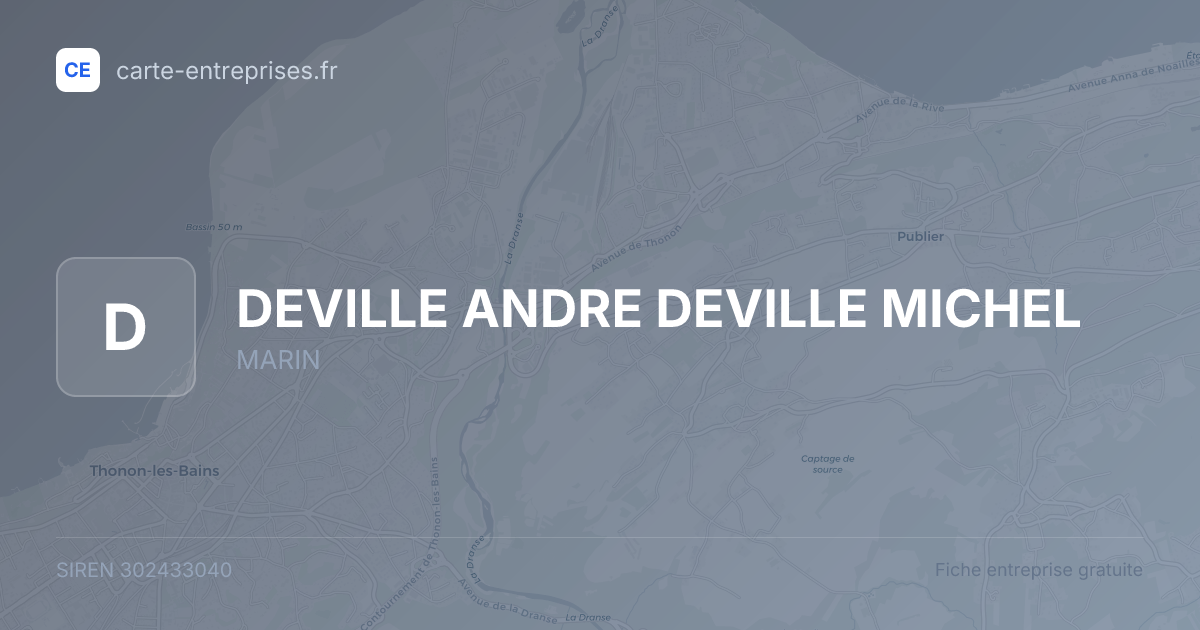 DEVILLE ANDRE   DEVILLE MICHEL — 302433040 — fiche entreprise