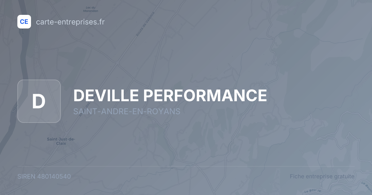 DEVILLE PERFORMANCE — 480140540 — fiche entreprise
