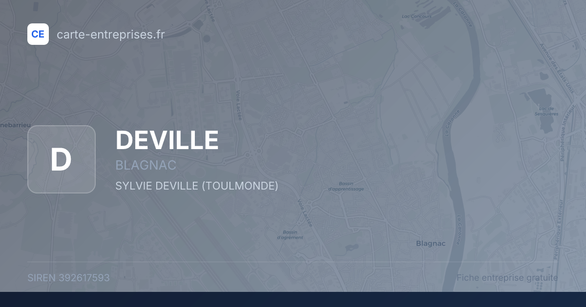 DEVILLE — 392617593 — fiche entreprise