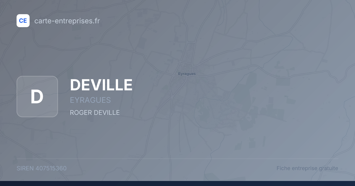 DEVILLE — 407515360 — fiche entreprise