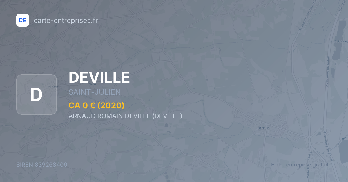 DEVILLE — 839268406 — fiche entreprise