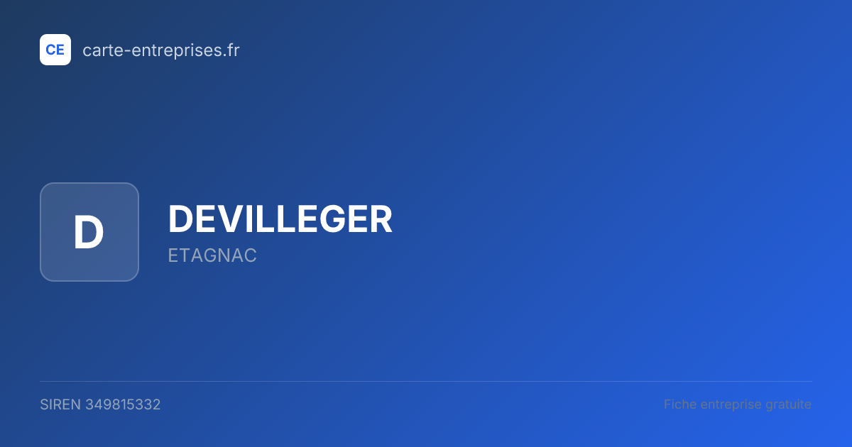 DEVILLEGER — 349815332 — fiche entreprise