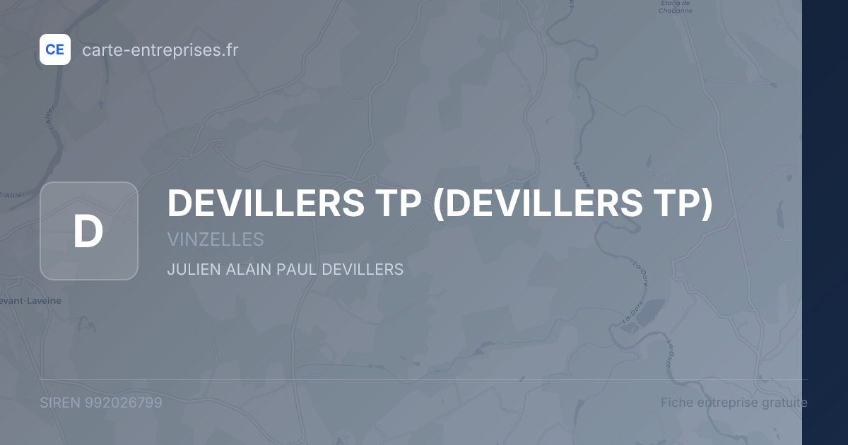 DEVILLERS TP — 992026799 — fiche entreprise