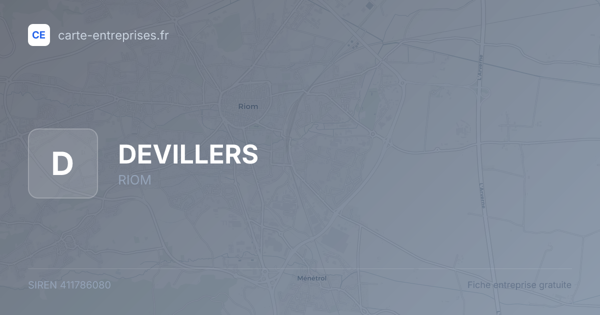 DEVILLERS — 411786080 — fiche entreprise
