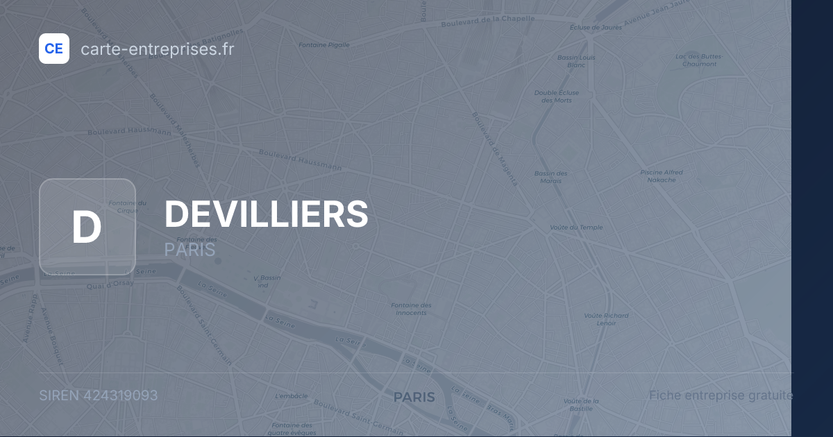 DEVILLIERS — 424319093 — fiche entreprise