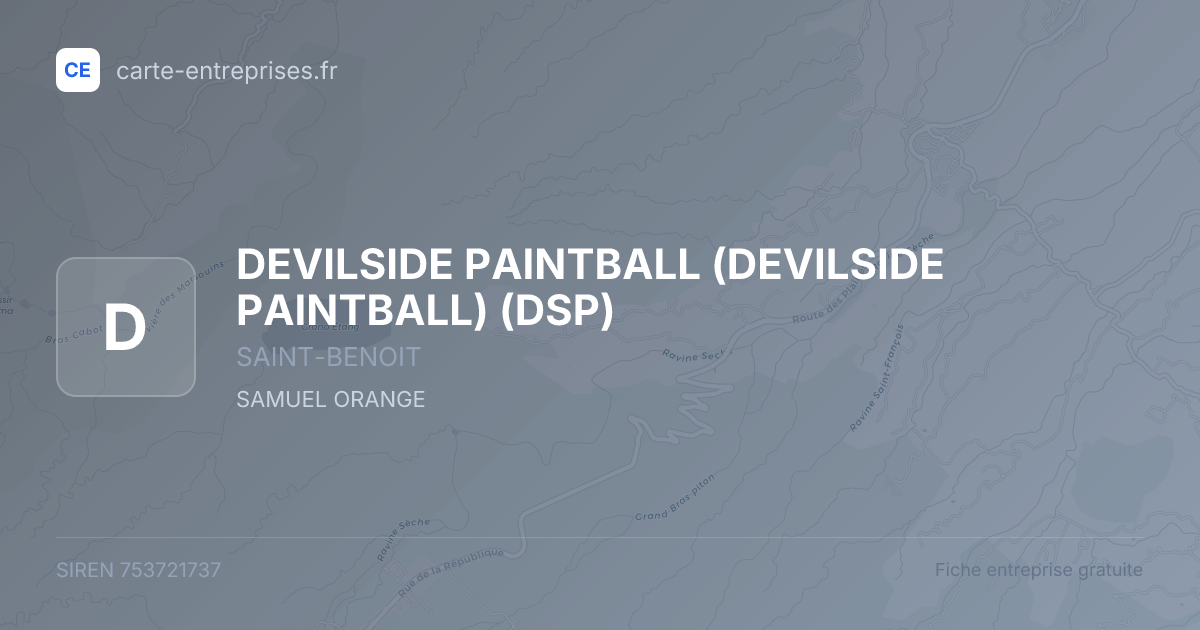 DEVILSIDE PAINTBALL (DEVILSIDE PAINTBALL) (DSP) — 753721737 — fiche entreprise