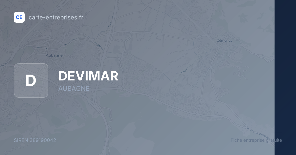 DEVIMAR — 389190042 — fiche entreprise