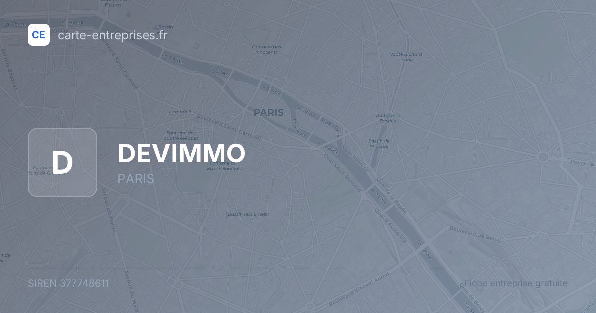 DEVIMMO — 377748611 — fiche entreprise