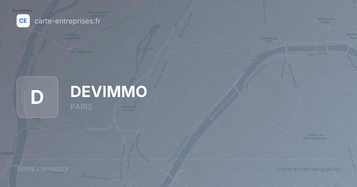 DEVIMMO — 438745523 — fiche entreprise