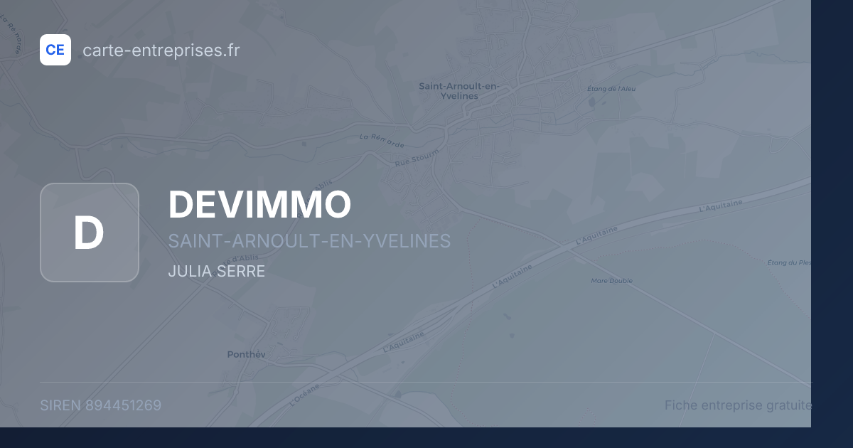 DEVIMMO — 894451269 — fiche entreprise
