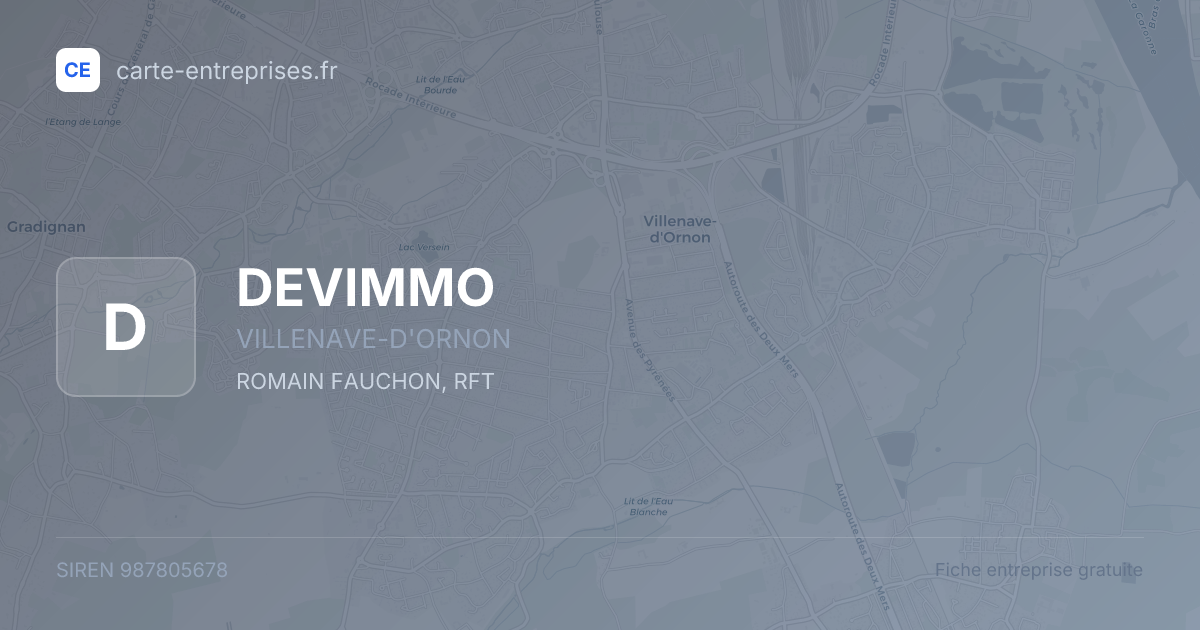 DEVIMMO — 987805678 — fiche entreprise