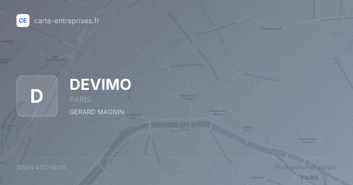 DEVIMO — 432749315 — fiche entreprise