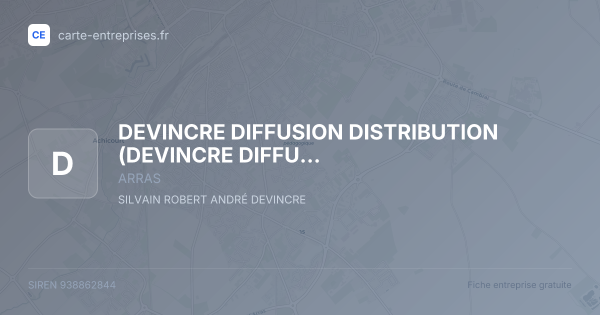 DEVINCRE DIFFUSION DISTRIBUTION — 938862844 — fiche entreprise
