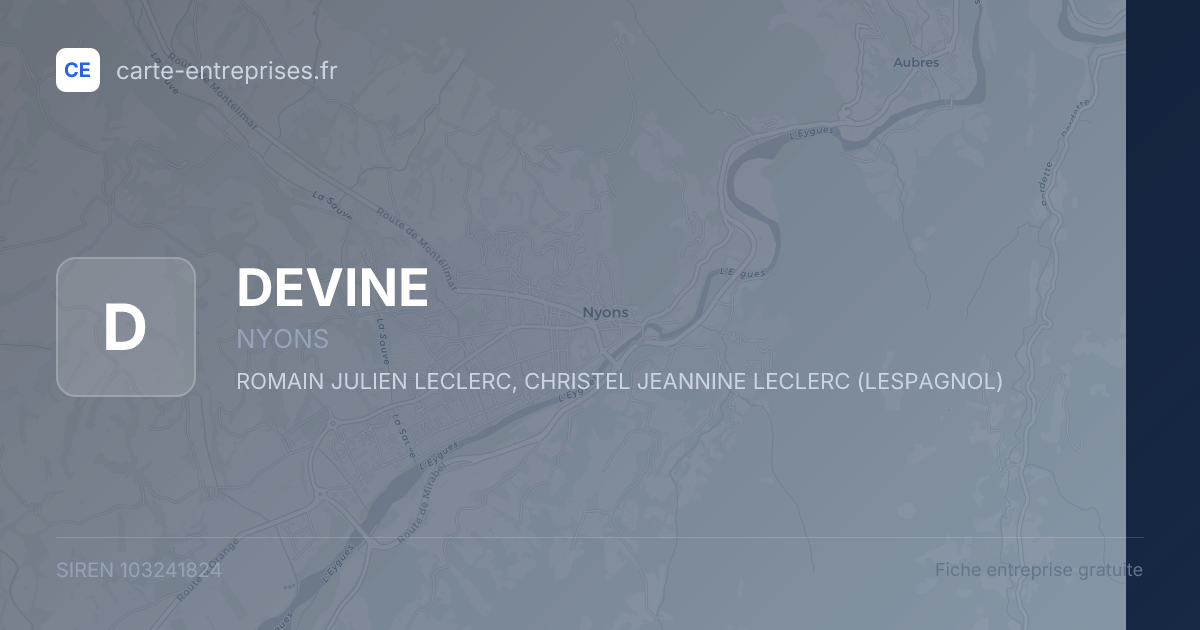 DEVINE — 103241824 — fiche entreprise