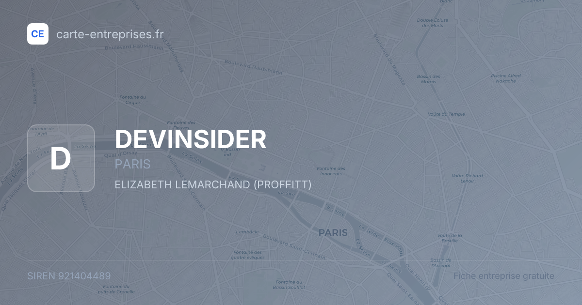 DEVINSIDER — 921404489 — fiche entreprise
