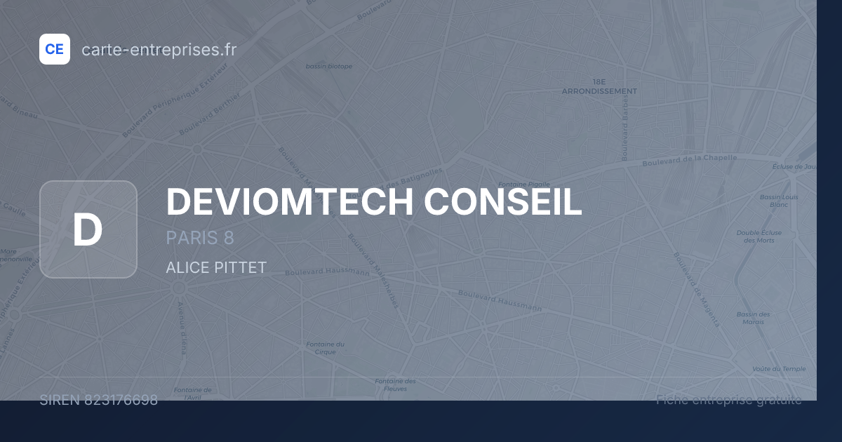 DEVIOMTECH CONSEIL — 823176698 — fiche entreprise