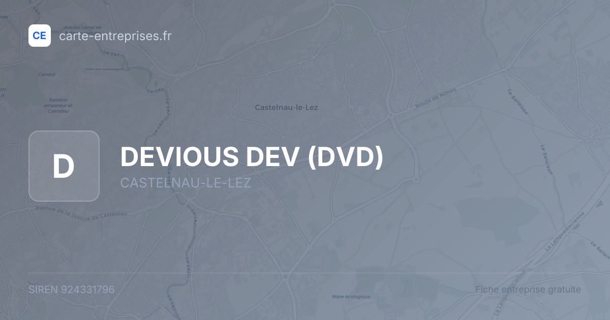 DEVIOUS DEV (DVD) — 924331796 — fiche entreprise