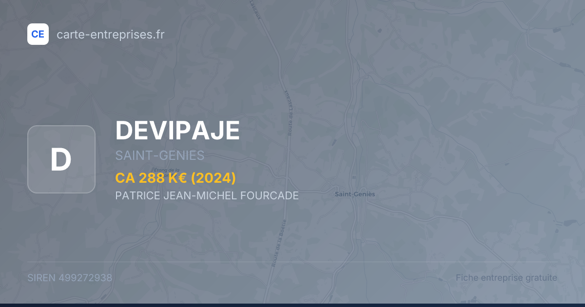DEVIPAJE — 499272938 — fiche entreprise
