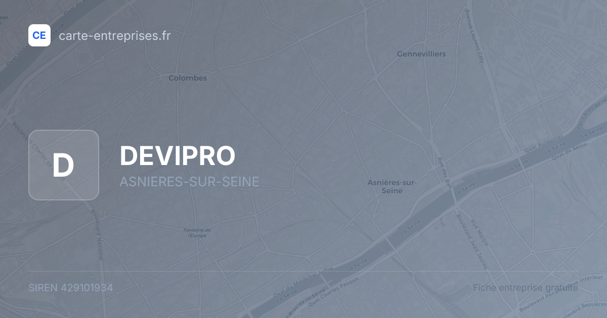 DEVIPRO — 429101934 — fiche entreprise