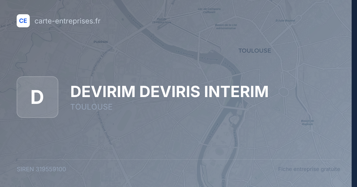 DEVIRIM DEVIRIS INTERIM — 319559100 — fiche entreprise