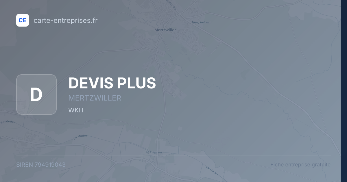 DEVIS PLUS — 794919043 — fiche entreprise