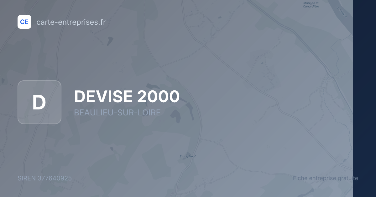 DEVISE 2000 — 377640925 — fiche entreprise