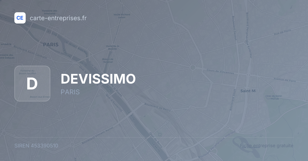DEVISSIMO — 453390510 — fiche entreprise